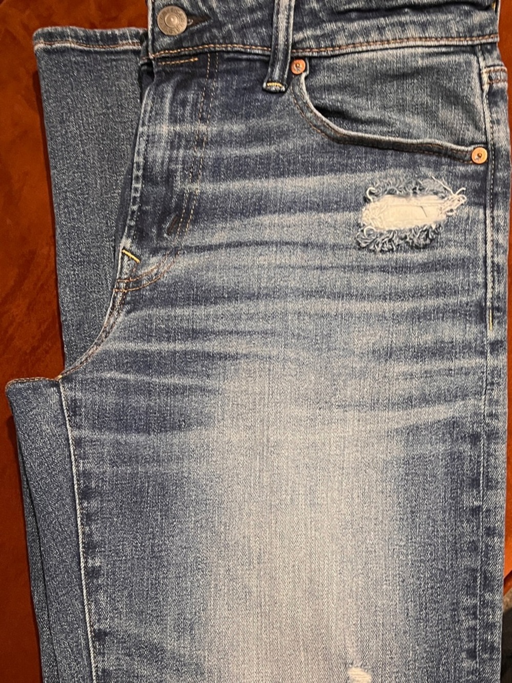 American Eagle Outfitters Men’s Light Blue Straight Jeans - Distressed Detail